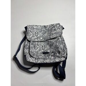Sakroots‎ Purse Mini Backpack Blue White Floral Canvas Adjustable Straps 13x13"